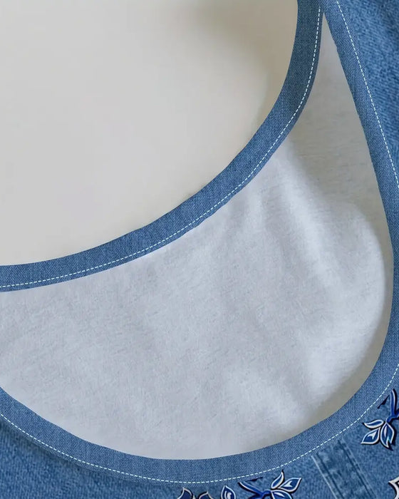 Klänning Ärmlös Imitation Denim