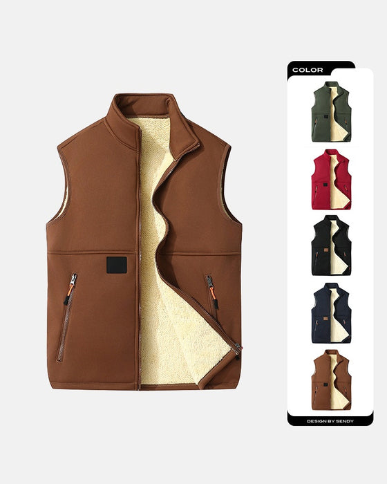 Cardigan Vadderad Polar Fleece Öppen Fram