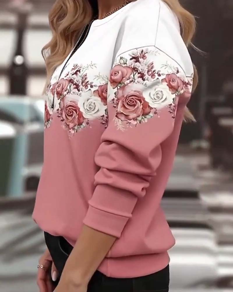 Hoodie Med Rund Halsringning Och Halvblix