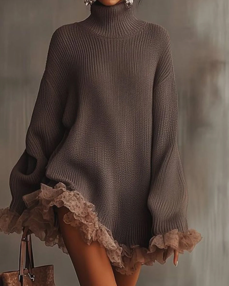 Set Med Elegant Stil, Tröja Lager Och Camisole Klänning