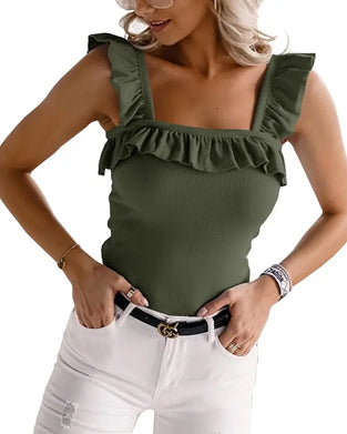 Cami Top Ruffle Kant Räfflad