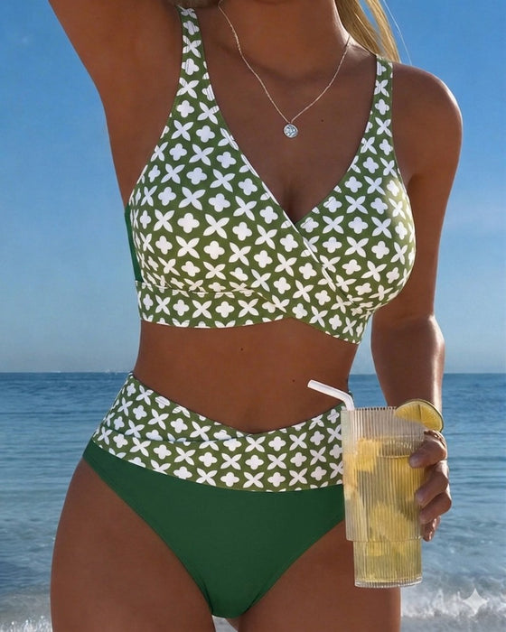 Bikini Fyra Blad Blomma Kors Omslag