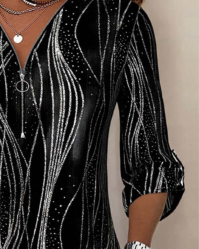 Blus Dragkedja Linje Skimmer