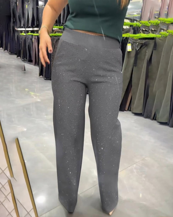 Mässing Och Avslappnad Vidbyxa