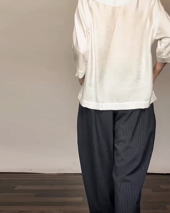 Kvällsbyxor Med Retro Strepp