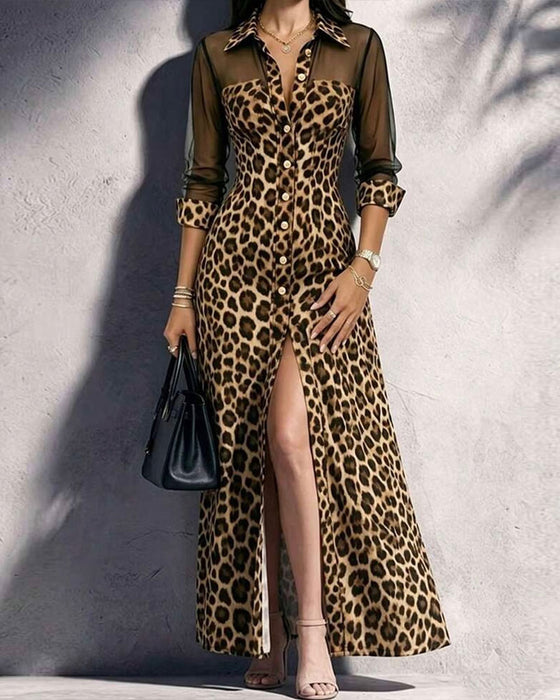 Klädning Slag Leopard Trendig