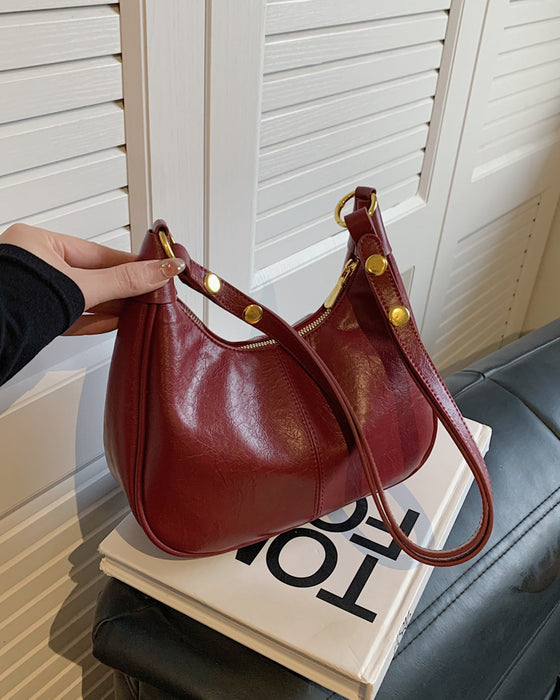 Väska Vaxat Läder Armhåla