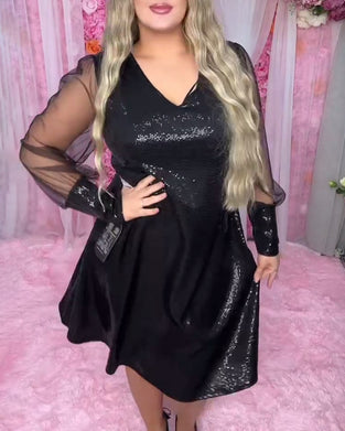 Klänning V-Ringning Modig Nät