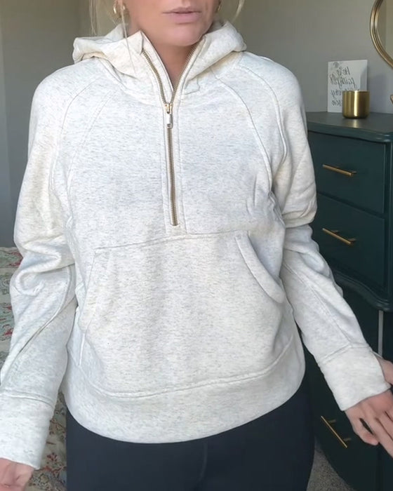Långärmad Dragkedja Hoodie