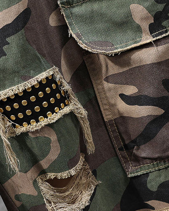 🔥 Herr Shorts Cargo Kamouflage Med Nit