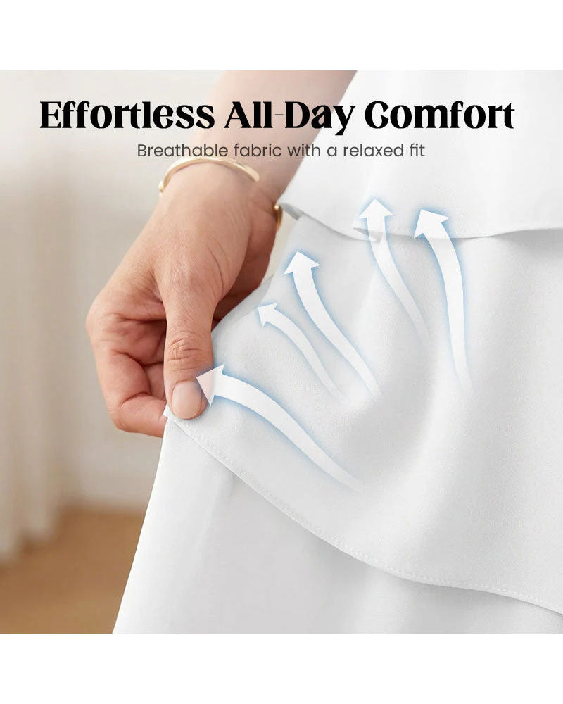 Klänning Lössittande Rund Halsringning Kaka