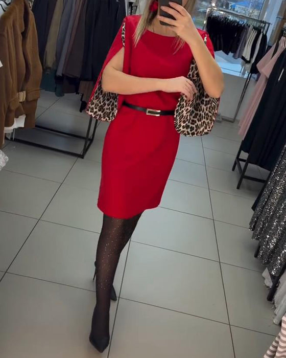 Rak Och Modern Klänning Med Utsvängda Ärmar