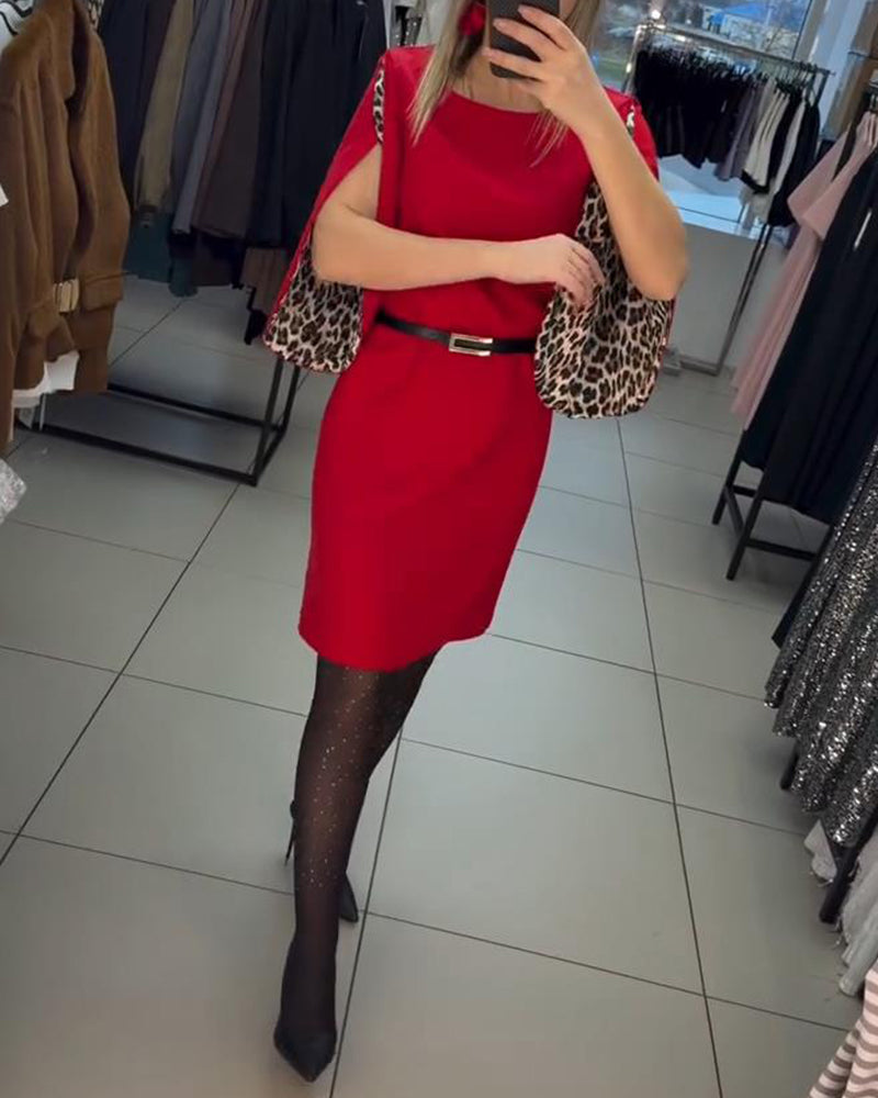 Rak Och Modern Klänning Med Utsvängda Ärmar