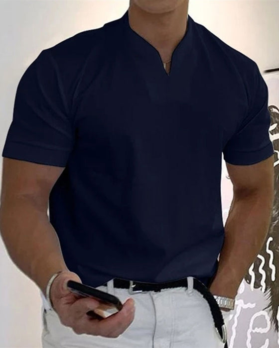 T-Shirt Herrar Gentlemans Business Kort Ärm Fitness