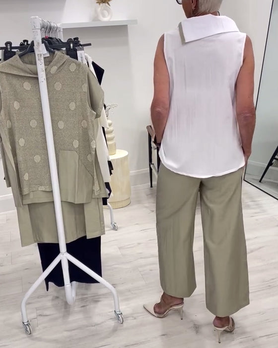 Dräkt Ärmlös Bred Krage Mode