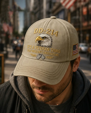 Keps DD-214 Veteran 3D-Broderad