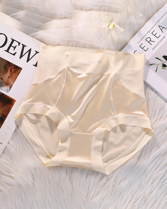 Kvinnors Höga Midja Is-Siden Satin Sömlösa Sexiga Trosor Med Lyft Och Magstöd