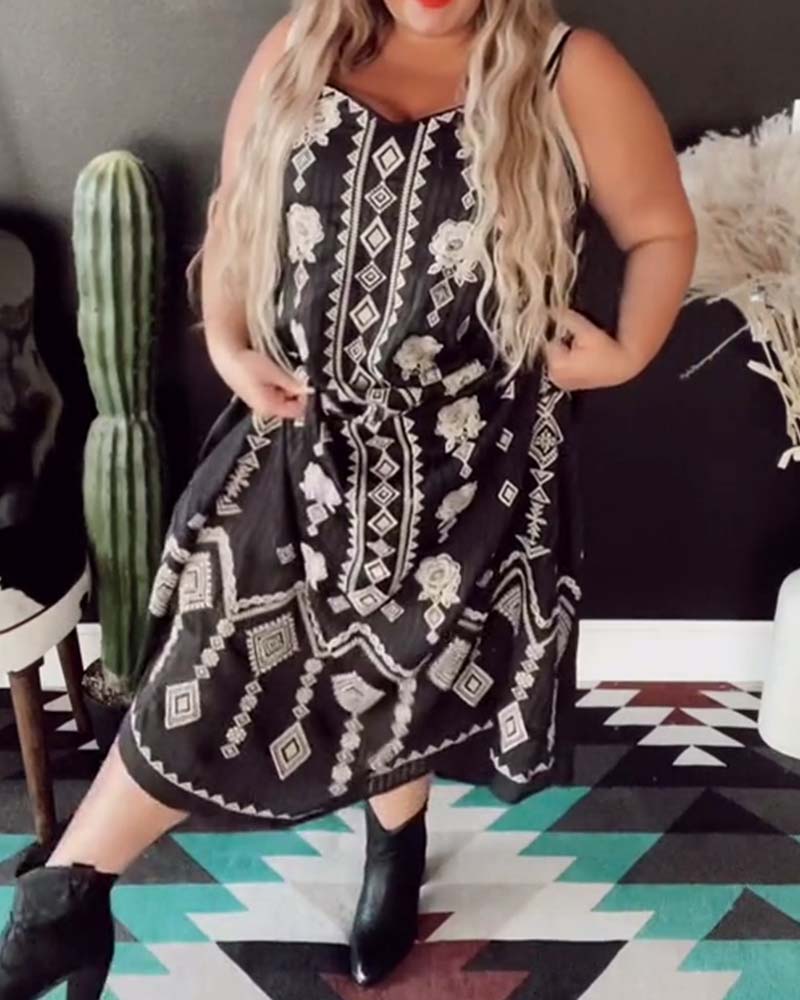 Klänning Spaghettiband Blommig Semester