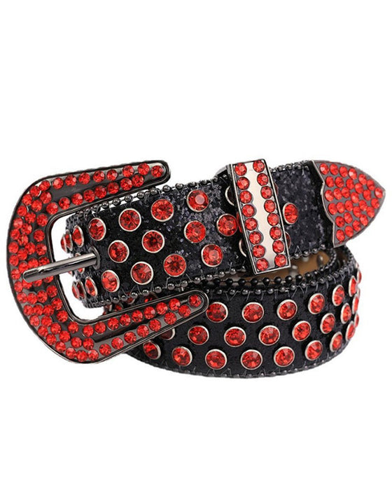 JASGOOD Bälte För Kvinnor Och Män Med Strass, Bling Västern Cowgirl Cowboy Nitläderbälte, Diamant Midjebälte För Jeans Och Byxor