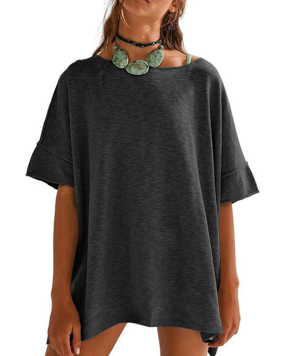 T-Shirt Enfärgad Lapptäcke Halv Ärm