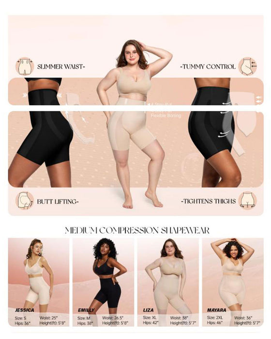 Magkontroll Shapewear Andningsbara Bekväma Shorts För Kvinnor Rumplyftande Body Shaper Shorts Höga Midjan Sömlösa Gördel Under Klänning