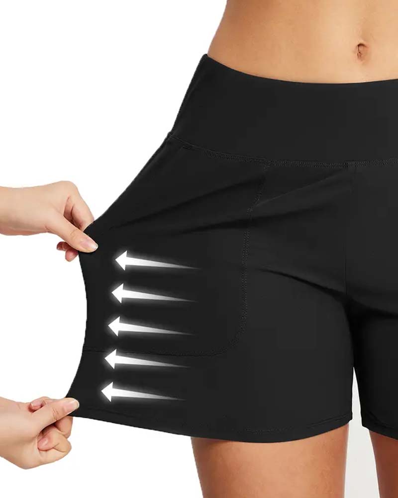 Shorts Hög Midja Split Sportig Casual