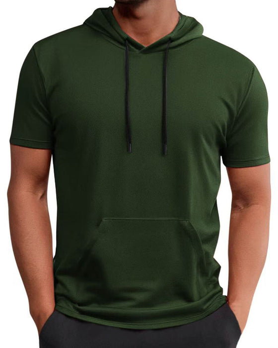 T-Shirt Hoodie Snabbtorka Kort Ärm