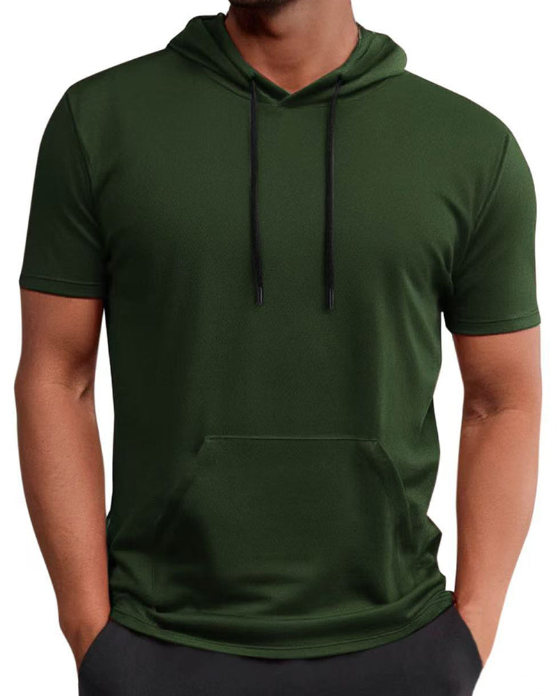 T-Shirt Hoodie Snabbtorka Kort Ärm
