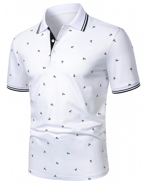 T-Shirt Polo Krage Pil Mönster Casual