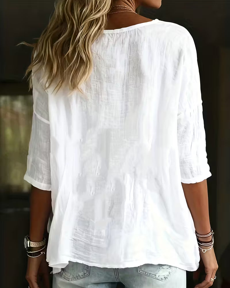 Ovanpå Rundhalsad Lössittande Enfärgad