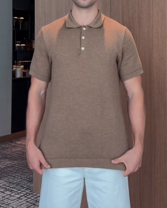 Herrt-Shirt Med Lös Passform – Avslappnad Polokrage
