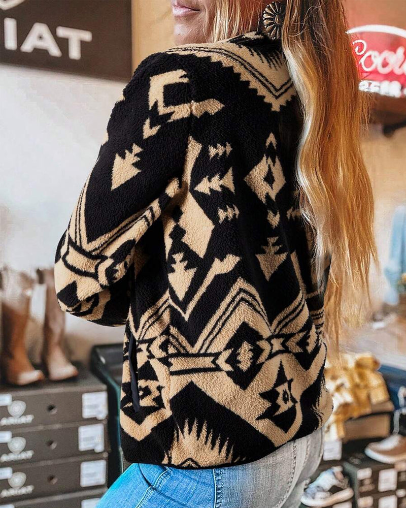 Tröja Knapp Går Ner Ficka Retro