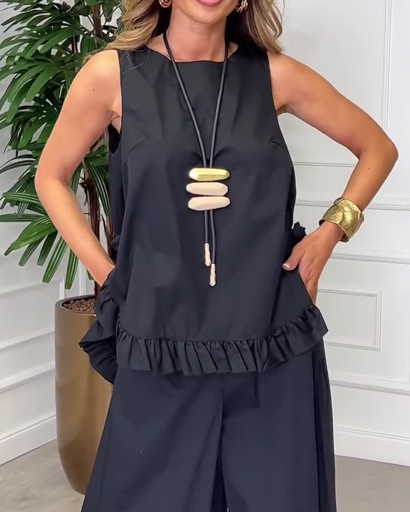 Blus Ärmlös Spetskant Camisole