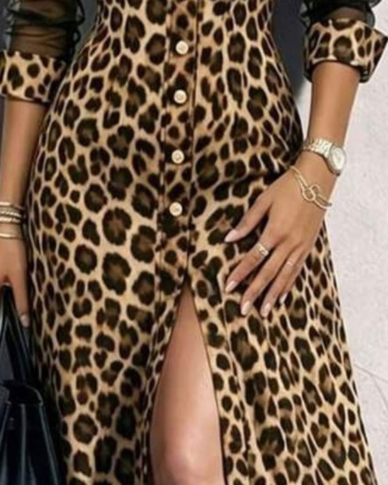 Klädning Slag Leopard Trendig