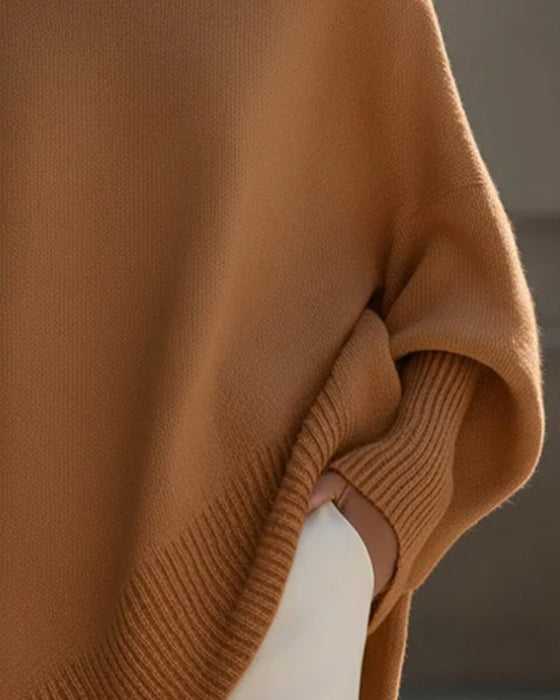 Tröja Rund Halsringning Lössittande Midjelång