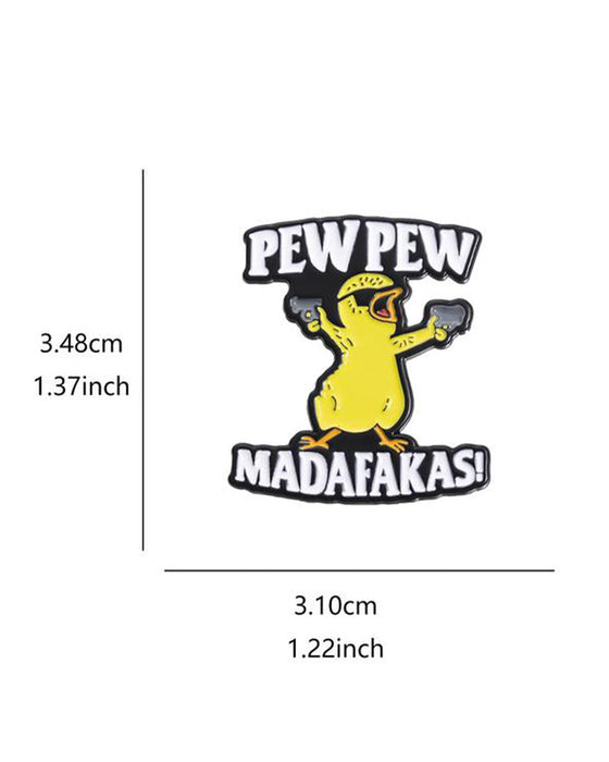 Brosch med Bokstav & Tecknad Anka Design