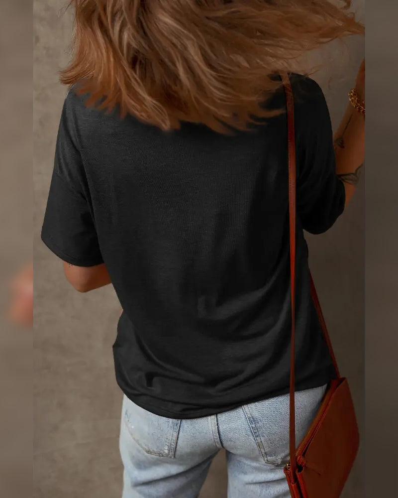 T-Shirt Färgblock Våffelstickning