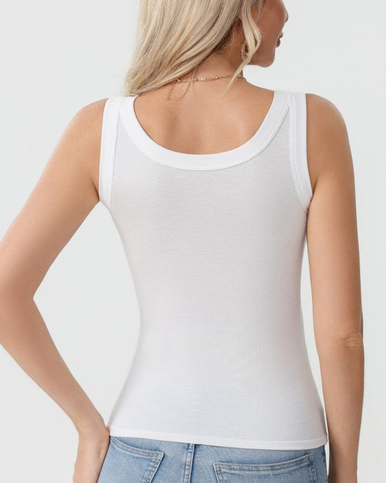 Cami‑Topp Solid Färg Med Inbyggd Bh