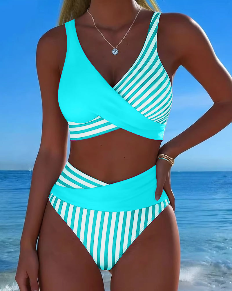 Bikini Korsrandig Tryckt