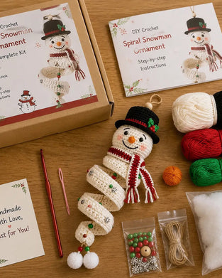 ☃️ DIY Kit Snögubbe I Spiral Virkning
