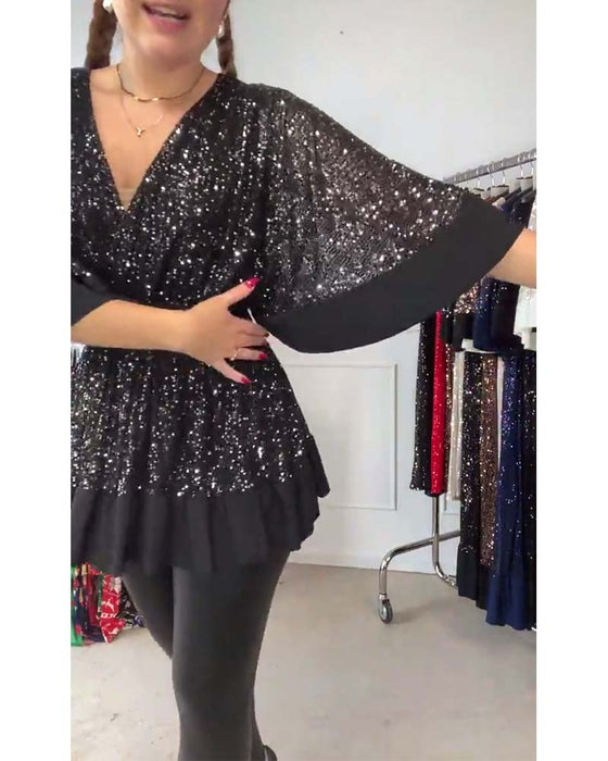 V-ringad mode blus med smal passform