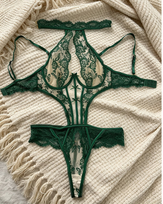 Lingerie Sheer Halter Body
