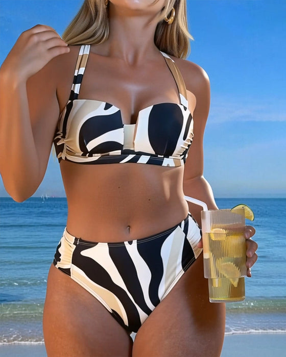 Semester Bikini Djurtryck Bygelös Bh