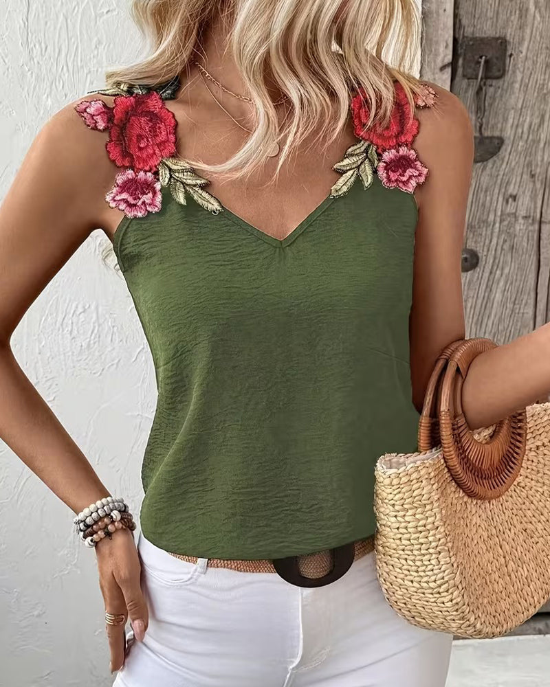 Tanktopp Avslappnad Blommönster