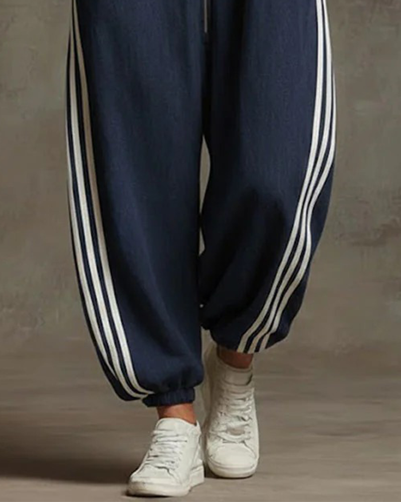 Hoppdräkt Randig Sportig Dragkedja