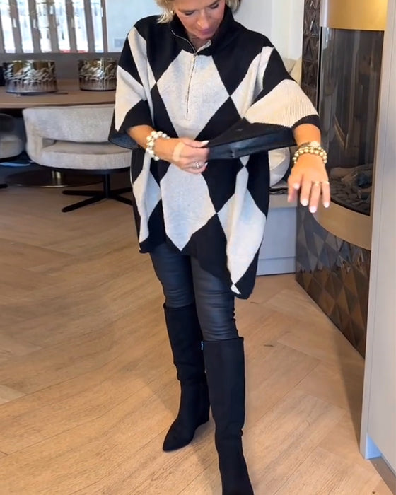 Tröja Ståkrage Argyle Oregelbunden