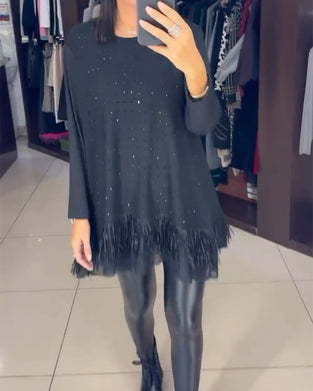 Hem Topp Mode Rhinestone