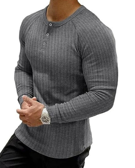 T-Shirt Vertikal Rand Lång Ärm