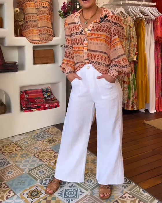 Skjorta med slag och retrotryck