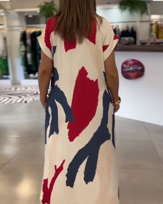 Klänning Kortärmad Tryckt